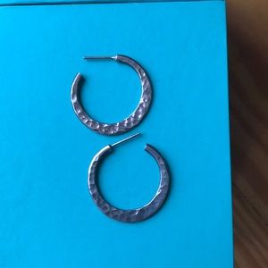 Sterling Silver Hammered Hoops